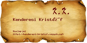 Kenderesi Kristóf névjegykártya