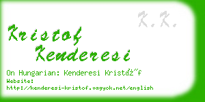 kristof kenderesi business card